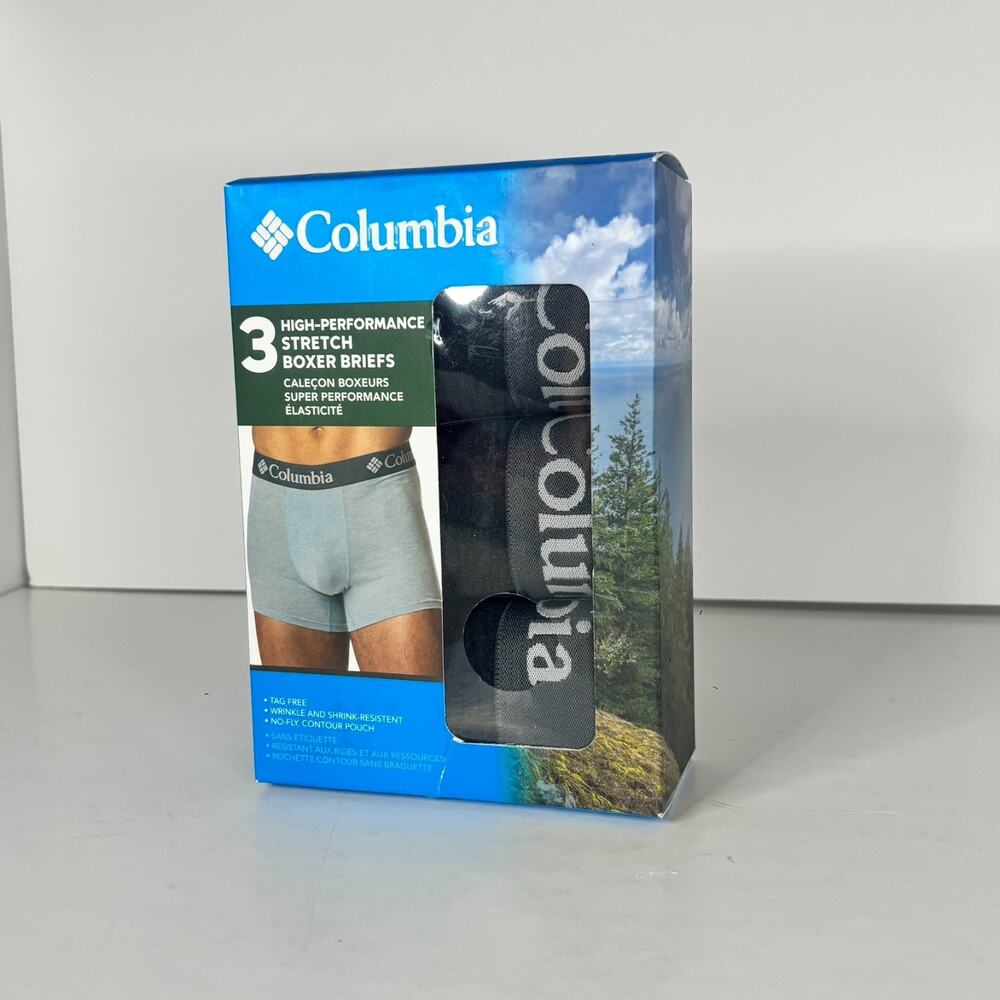 Columbia 3 Pack Men's High Performance Stretch Boxer Briefs NEW Size L/G 36-38